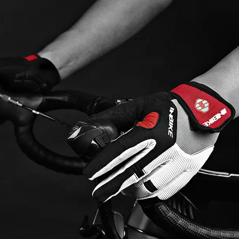 Full Finger Touch Screen Football Gloves Red For Summer Cycling