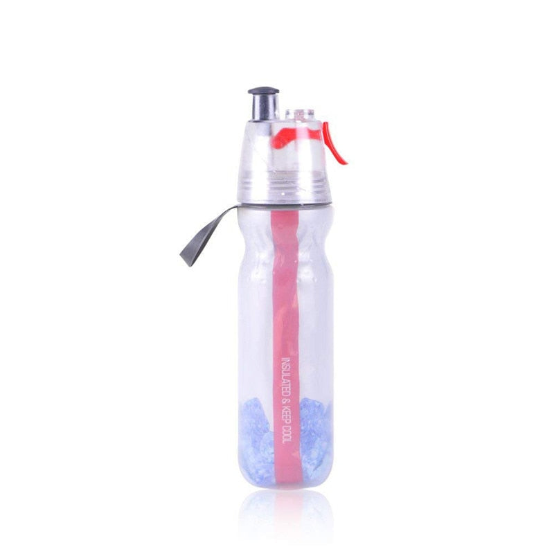 Sports Water Bottle with Spray Mist for Outdoor Hydration, 1L